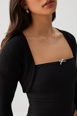 Ardene Knit Bolero in | Size | Polyester/Nylon/Viscose