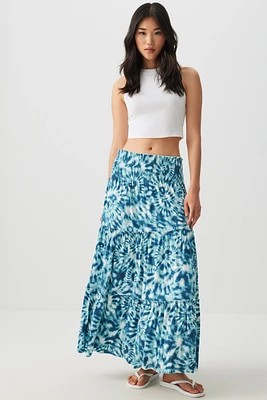 Ardene Two-Way Maxi Tiered Skirt in | Size | Spandex/Viscose
