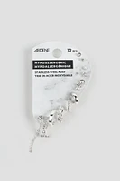 Ardene Pack of Silver Tone Mix Earrings | Stainless Steel