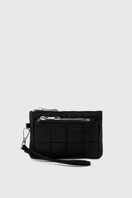 Ardene Topstiched Nylon Wallet in Black | 100% Recycled Polyester/Nylon | Eco-Conscious