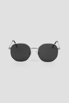 Ardene Metal Round Sunglasses in Silver