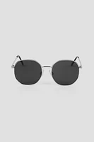 Ardene Metal Round Sunglasses in Silver