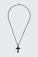 Ardene Man Cross Pendant Necklace For Men in Black