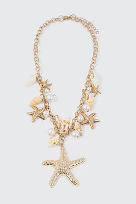 Ardene Sea Charms Necklace in Gold