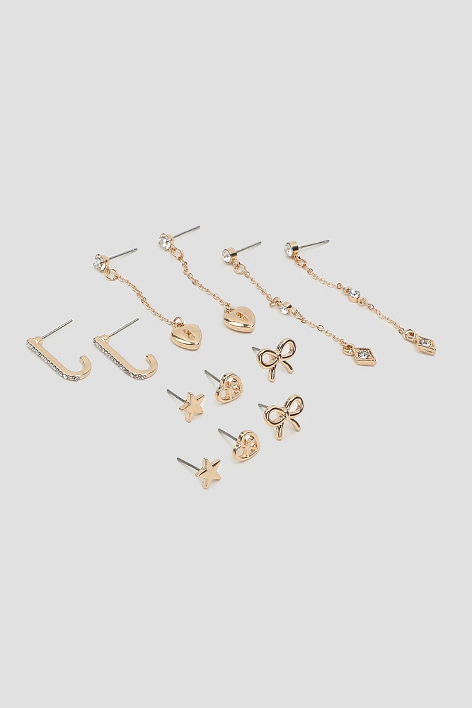 Ardene 6-Pack Assorted Earrings in Gold | Stainless Steel