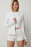 Ardene Lightweight Fitted Jacket in White | Size | Nylon/Elastane | Eco-Conscious