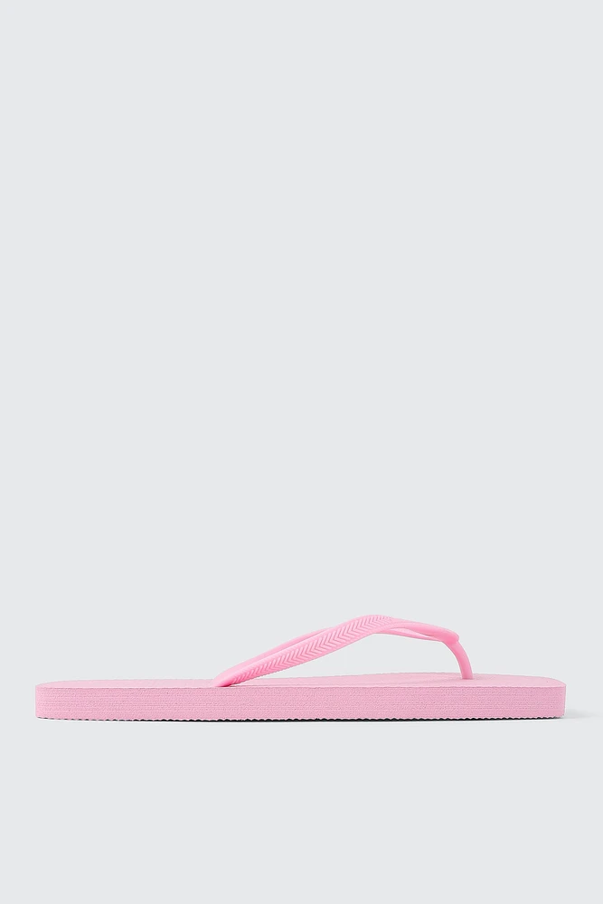 Ardene Square Toe Flip-Flops Sandals in Light Pink | Size | Eco-Conscious