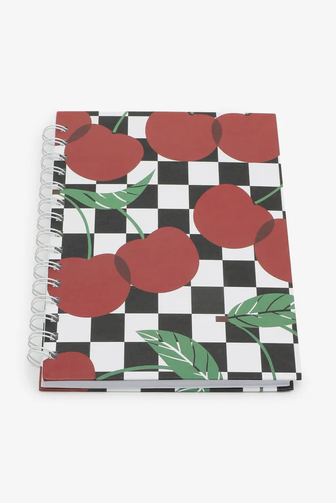 Ardene Cherry Checkered Notebook