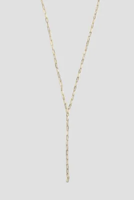 Ardene 14K Gold Plated Paperclip Y Necklace