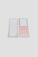 Ardene Memo Pad & Sticky Notes Set in Light Pink