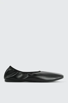Ardene Square Toe Ballet Flats in Black | Size | Faux Leather