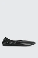 Ardene Square Toe Ballet Flats in Black | Size | Faux Leather
