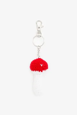 Ardene Crochet Mushroom Keychain in Red