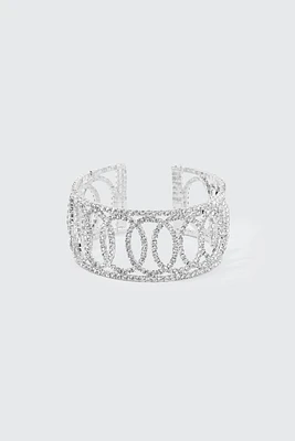 Ardene Rhinestone Loop Bangle in Silver