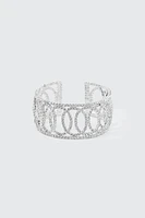 Ardene Rhinestone Loop Bangle in Silver