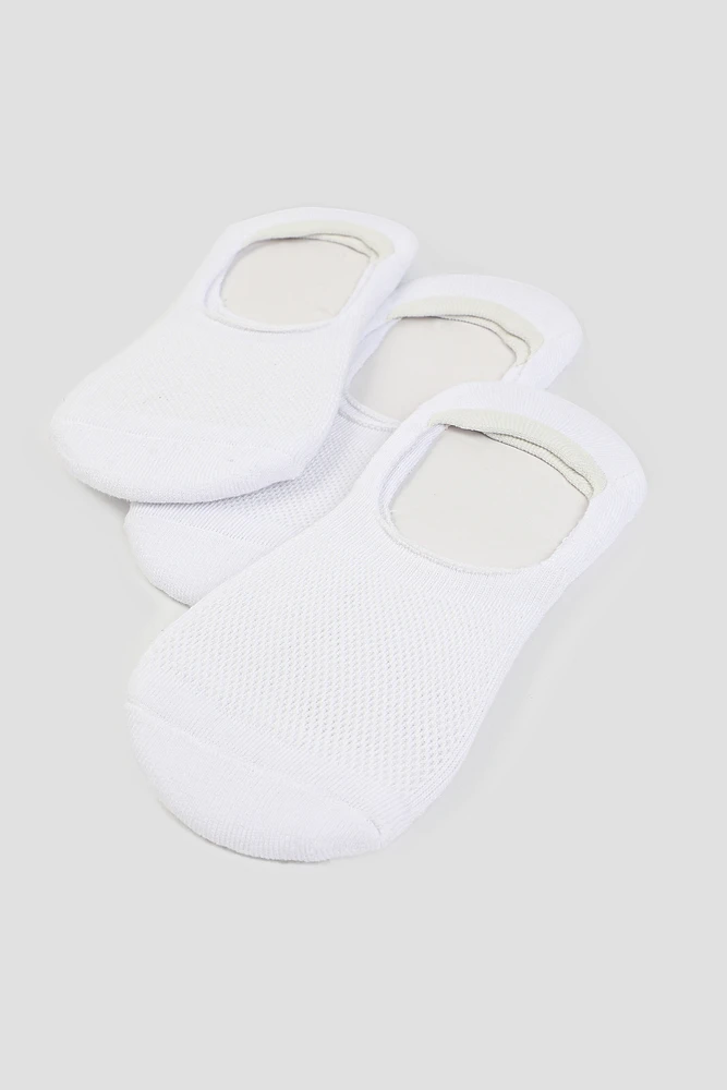 Ardene Man 3-Pack of Shoe Liners For Men in White | Polyester/Elastane