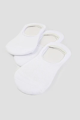 Ardene Man 3-Pack of Shoe Liners For Men in White | Polyester/Elastane