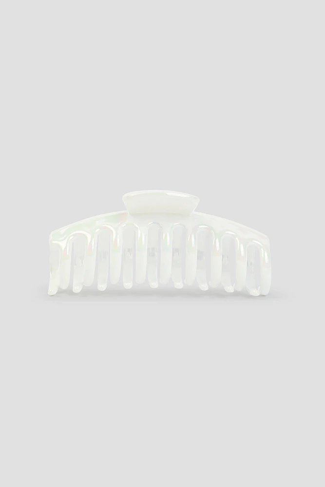 Ardene Iridescent Hair Claw in White