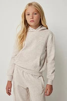 Ardene Kids Destination Hoodie in Beige | Size | Polyester/Cotton | Fleece-Lined