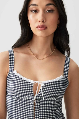 Ardene Hook & Eye Tank Top with Contrast Details | Size | Polyester/Rayon/Spandex