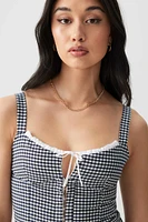 Ardene Hook & Eye Tank Top with Contrast Details | Size | Polyester/Rayon/Spandex