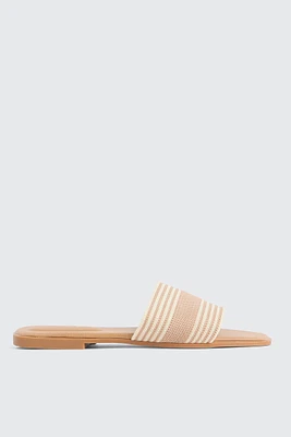 Ardene One Band Flat Sandals in Beige | Size