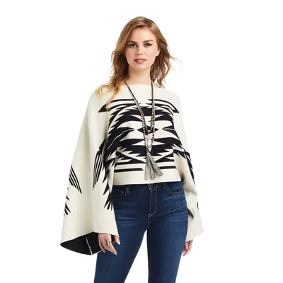 Intarsia Sweater Chimayo Poncho