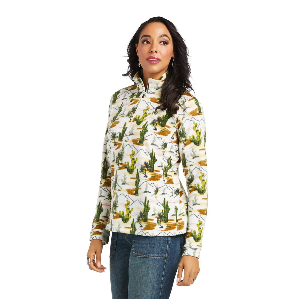 Printed Fleece 1/4 Zip Sweatshirt