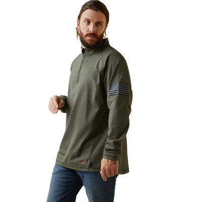 FR Combat Stretch Patriot 1/4 Zip Work Shirt