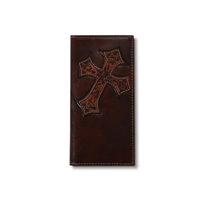Cross embossed rodeo wallet