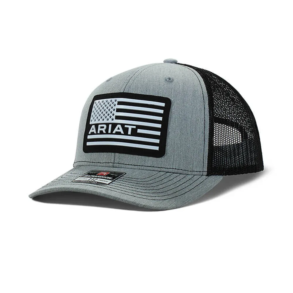 ARIAT MENS BALL CAP GREY WIRE