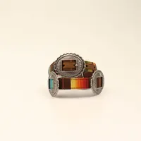 Oval concho serape belt