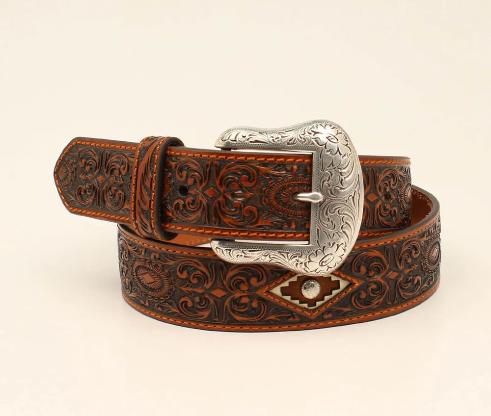 Diamond Embossed Leather Rivet Belt