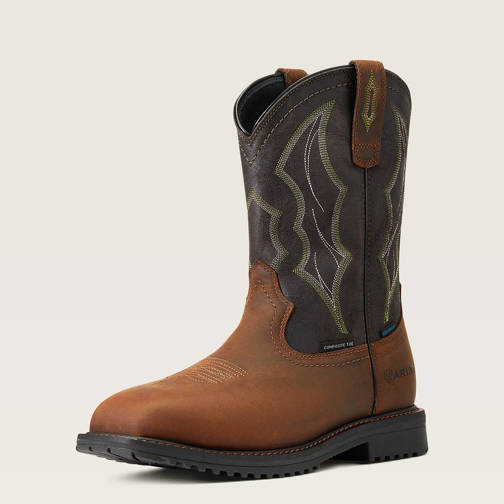 RigTek Wide Square Toe Waterproof Composite Work Boot