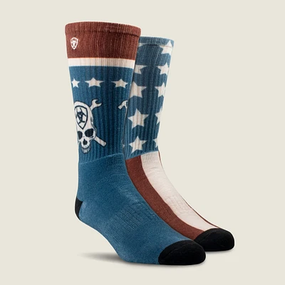 Patriot Graphic Crew Work Sock