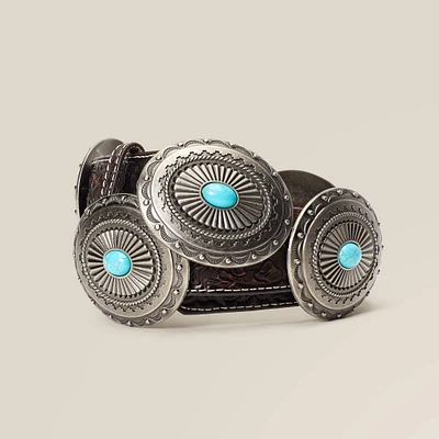 Turq Silver Concho Belt