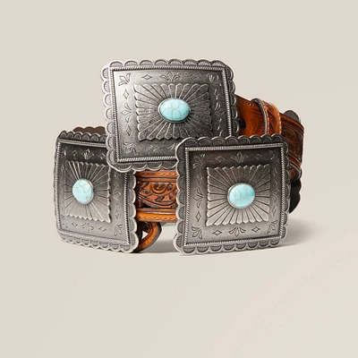 Turquoise Burst Concho Belt