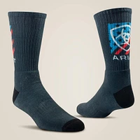 Patriot Country Graphic Crew Sock 2 Pair Multi Color Pack