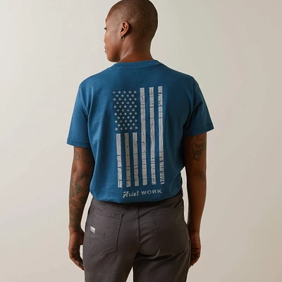 Rebar Cotton Strong American Flag Graphc T-Shirt