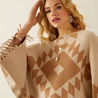 Sunset Chic Sweater Poncho