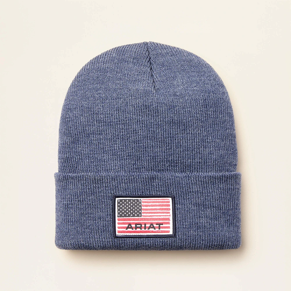 Rebar American Flag Patch Beanie