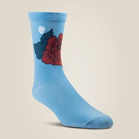 Fanciful Rose Horseshoe Crew Sock 2 Pair Multi Pack