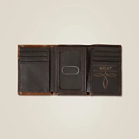 Braided Trim Trifold Wallet