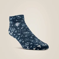 Paisley Print Ankle Sock 2 Pair Multi Color Pack