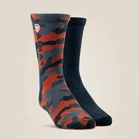 Kids Graphic Crew Sock 2 Pair Multi Color Pack