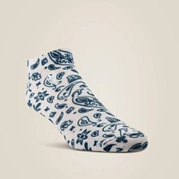 Paisley Print Ankle Sock 2 Pair Multi Color Pack
