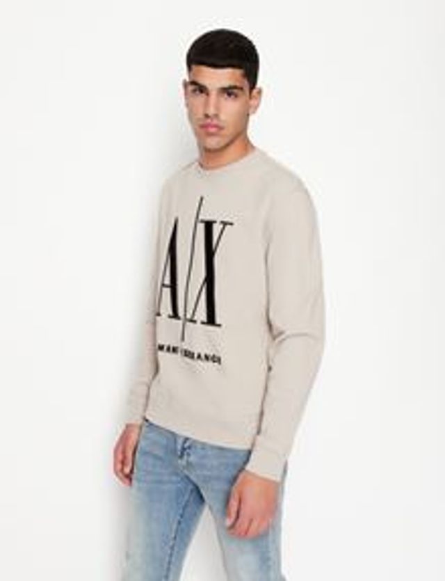 Armani Exchange ICON LOGO CREW NECK SWEATSHIRT | Metropolis at Metrotown