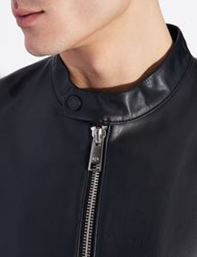 Armani Exchange FAUX LEATHER BIKER JACKET | Metropolis at Metrotown