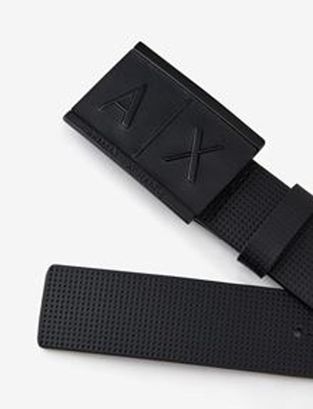 Armani Exchange LOGO BUCKLE LEATHER BELT | Metropolis at Metrotown