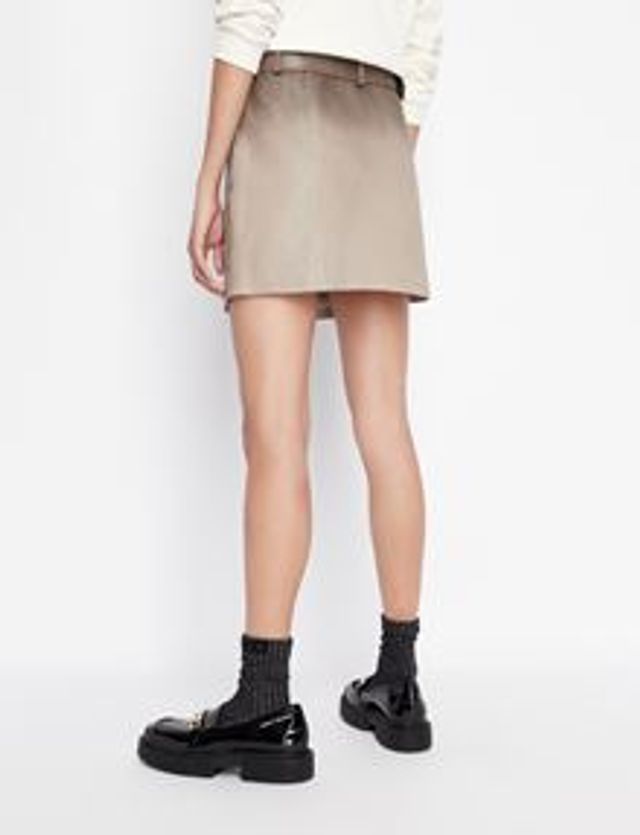 Armani Exchange LEATHER BIKER MINI SKIRT | Metropolis at Metrotown